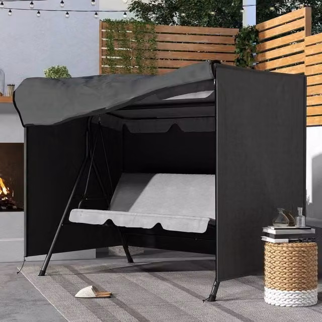 EONLION Grey Polyester Patio Swing Chair Protector Cover, Width: 100 cm – 1