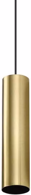 Netlighting Look Slim Cylinder Pendant Ceiling Light in Gold/Brass, Diameter: 25 cm, 1x GU10