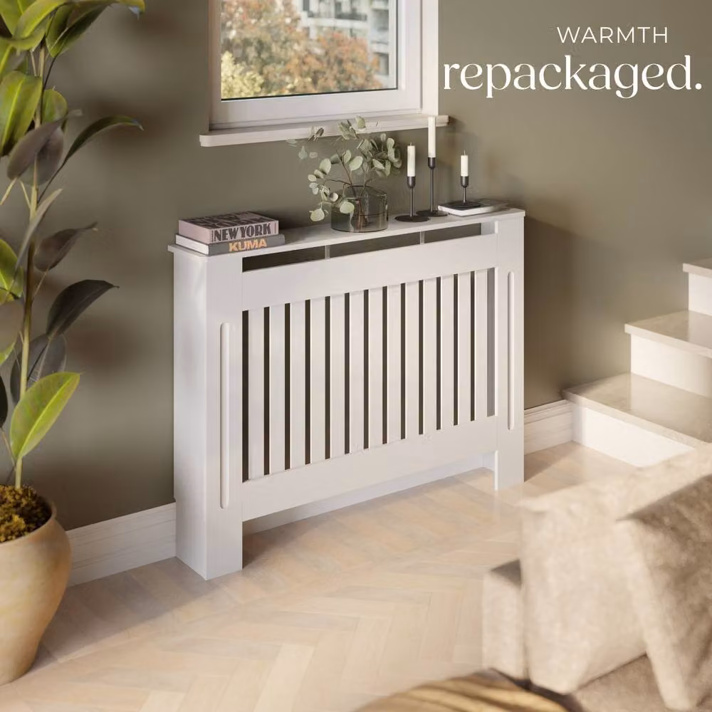 tectake Villa Radiator Cover in White, W/D/H: 78 x 19 x 82 cm – 4