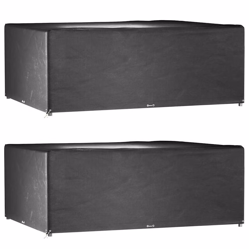 Berkfield Home Durable Garden Furniture Covers, 2 Pack, Black, W/D/H: 300 x 250 x 90 cm – 2