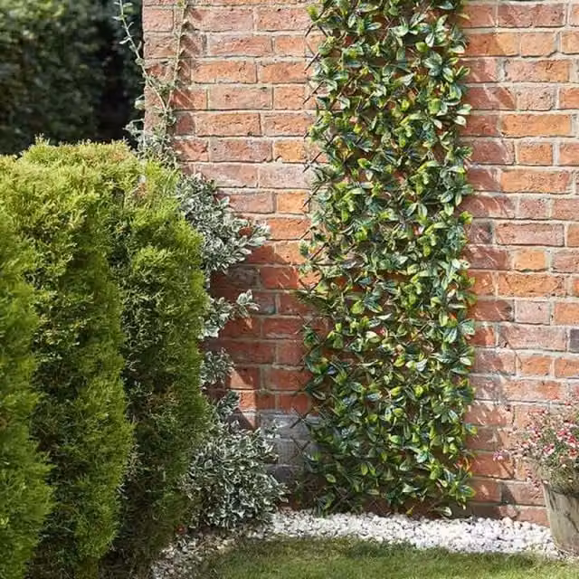 Garden Mile Artificial Lemon Leaf Trellis Green Woven Hedge