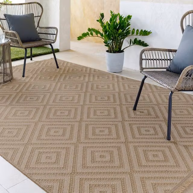 Livabliss Modern Washable Jute Living and Dining Room Rug in Beige, W: 118 cm, L: 170 cm