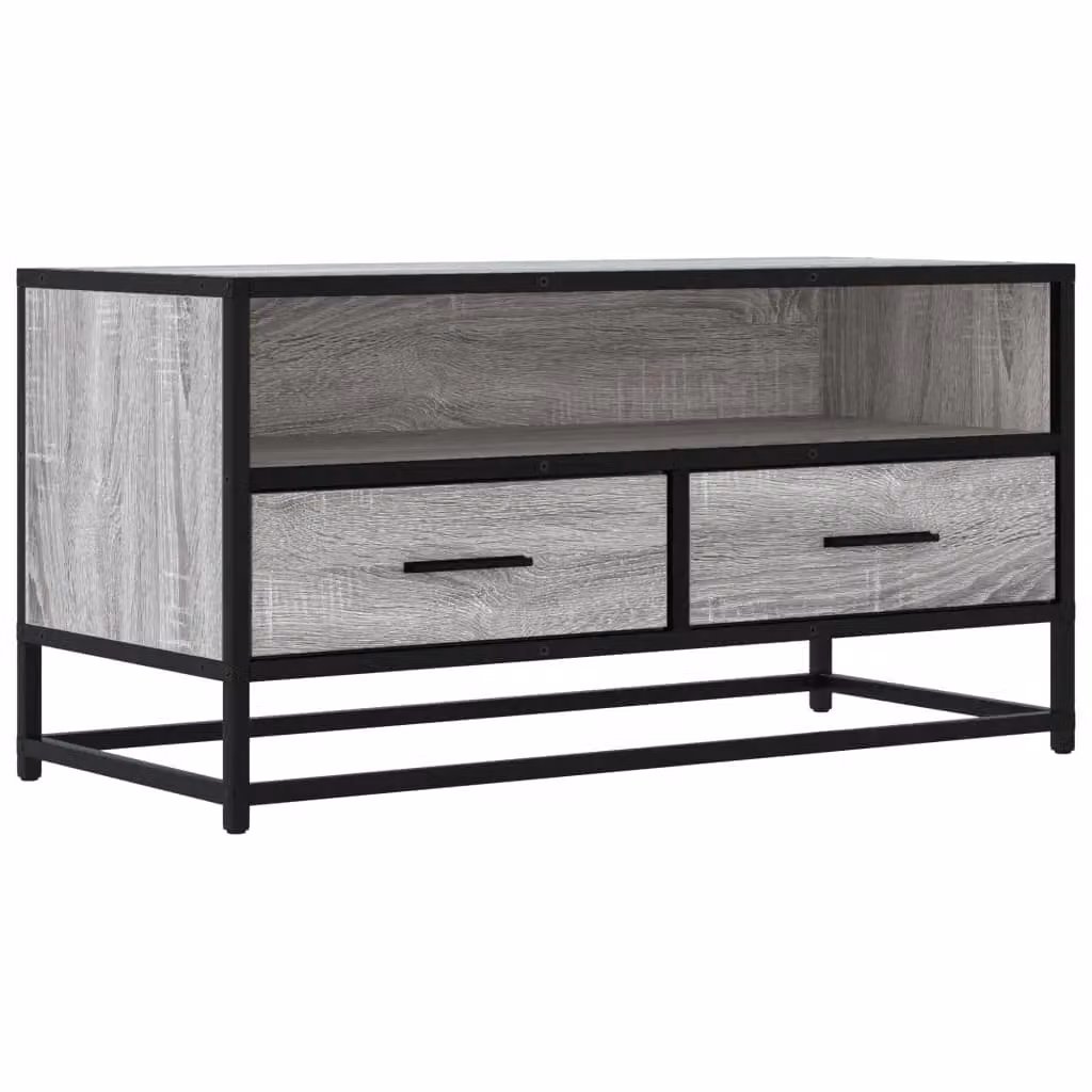 Berkfield Home Industrial TV Cabinet in Grey Sonoma, W/D/H: 80 x 34.5 x 40 cm – 2
