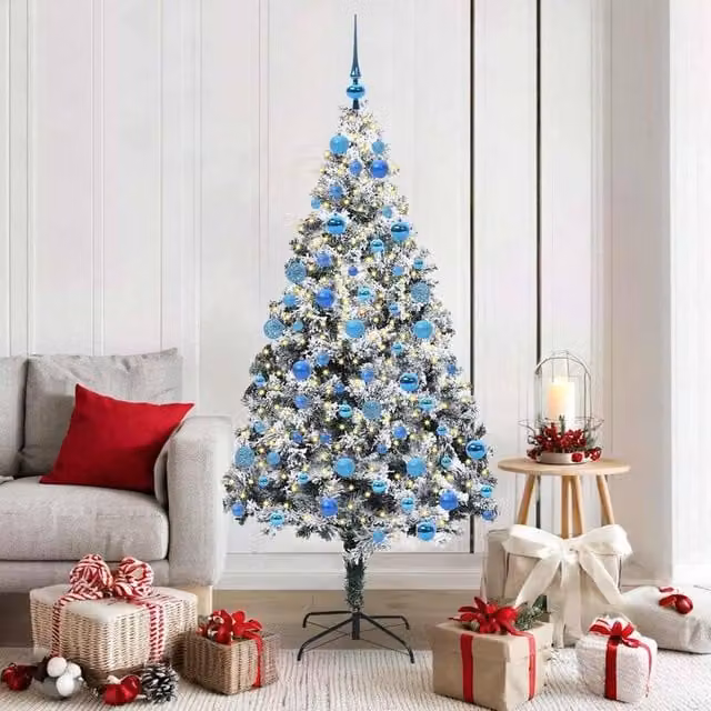 Berkfield Home Artificial Christmas Tree with 300 LEDs and Stand, Green, Height: 180 cm – 1