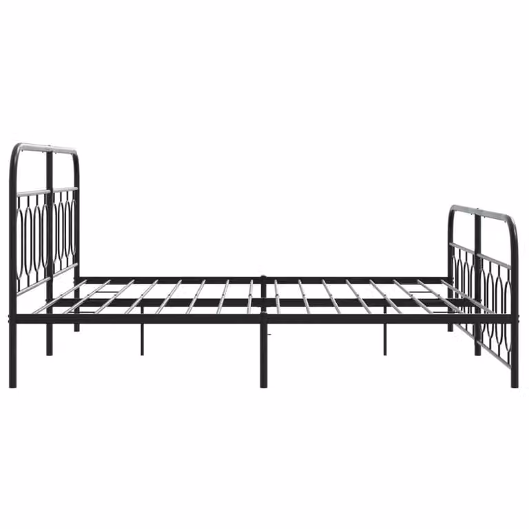 Berkfield Home Metal Bed Frame with Footboard, Black, W/D/H: 193 x 203 cm