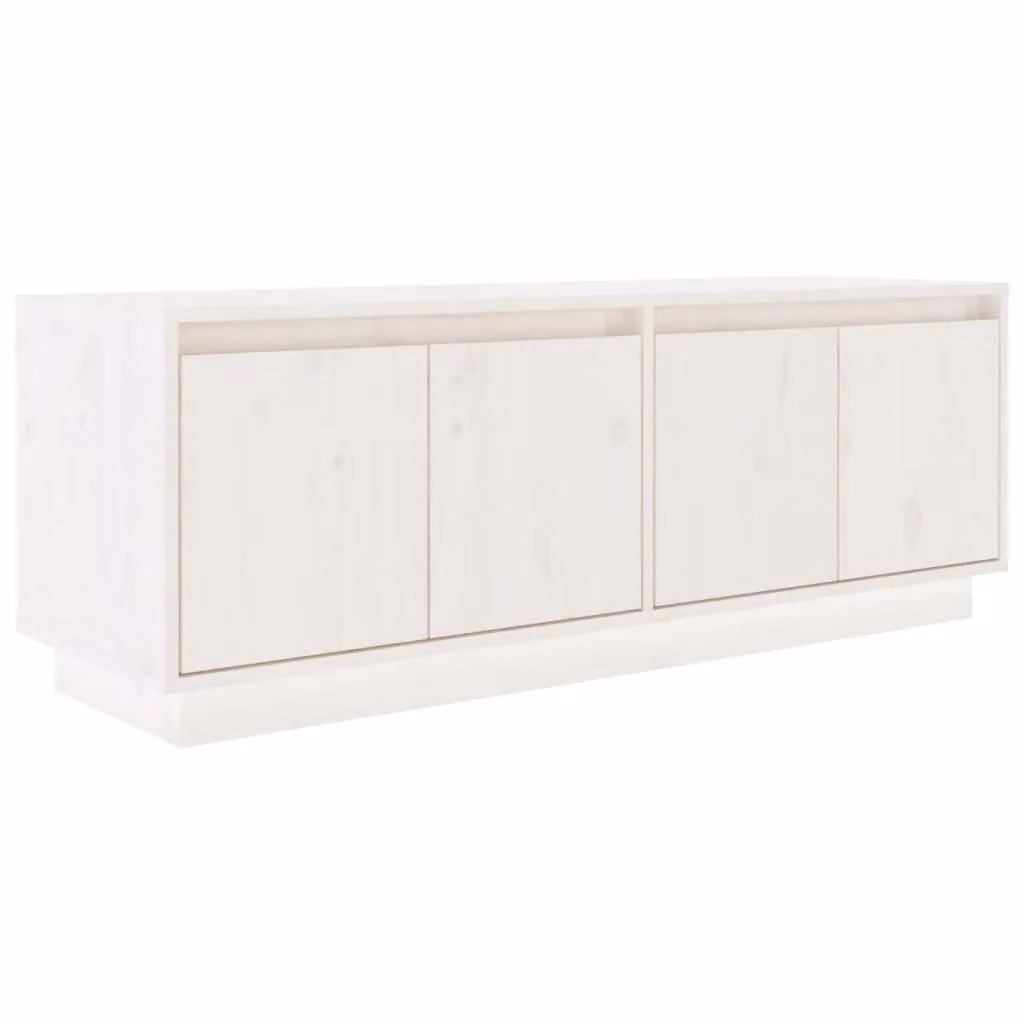 Berkfield Home White Rustic Solid Wood Pine TV Cabinet W/D/H: 110 x 34 x 40 cm – 2