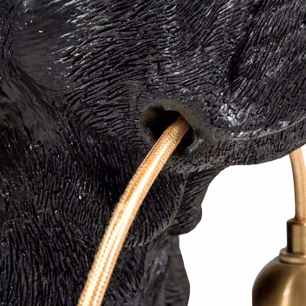 Wyld and Coco Black Polyresin Dog Table Lamp with LED Light – 6