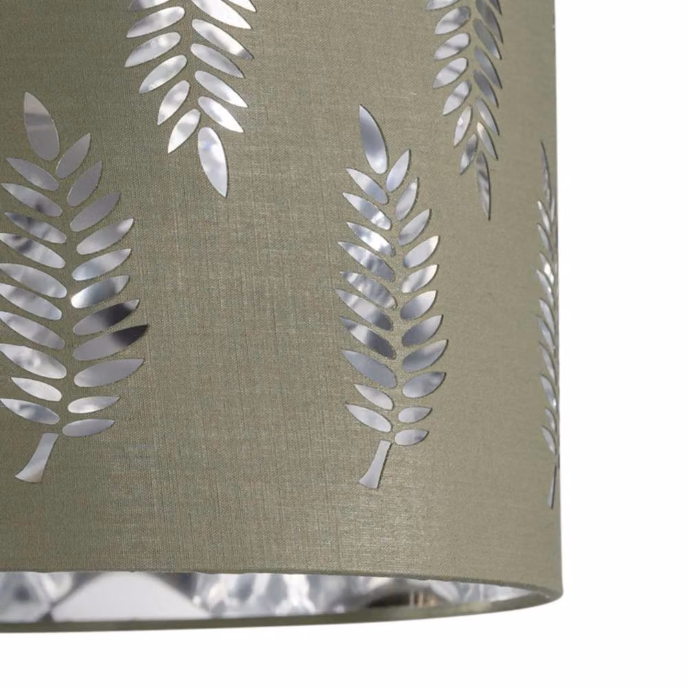 First Choice Lighting Fern Round Easy Fit Pendant Lightshade in Green and White, Diameter: 25 cm – 3