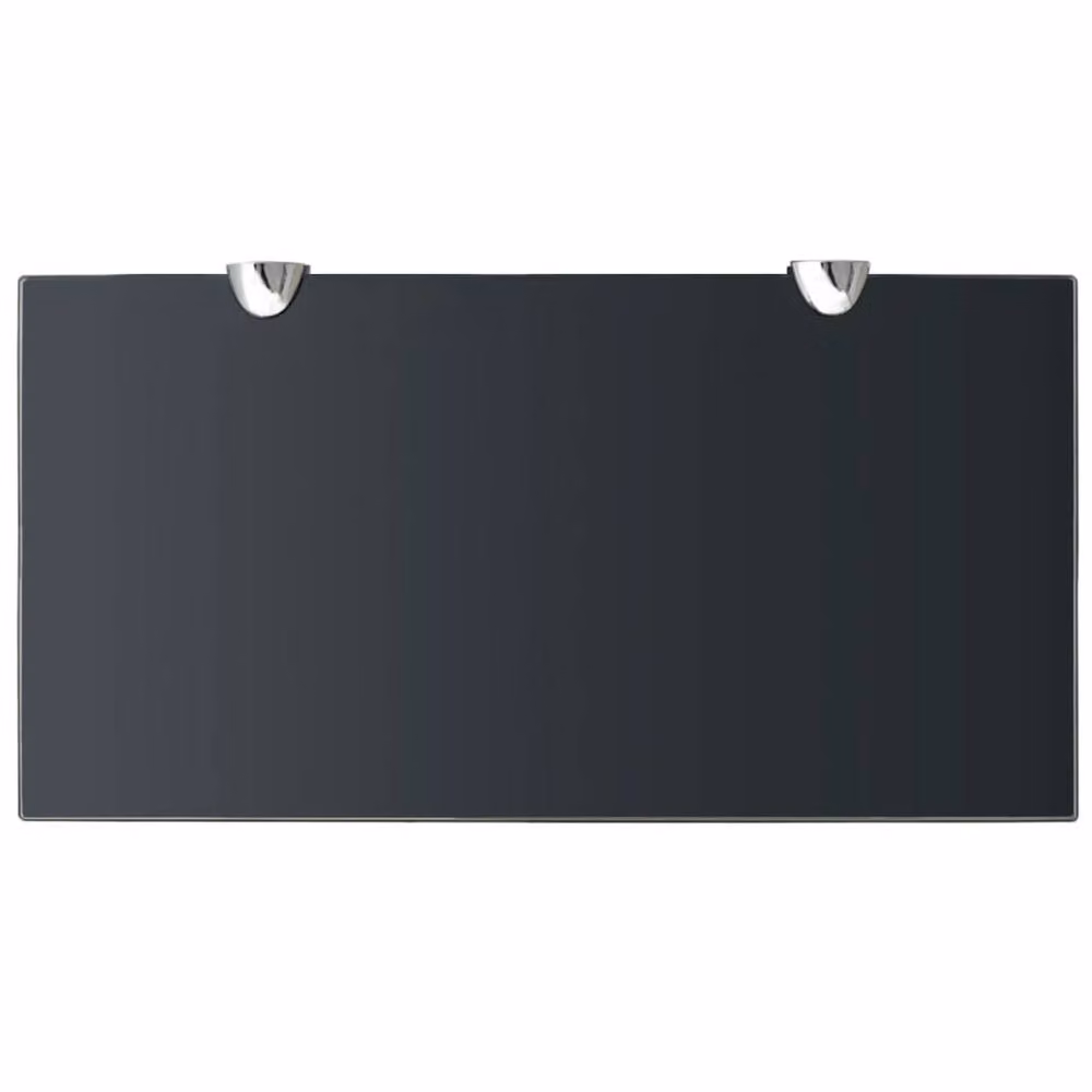 Berkfield Home Modern Floating Glass Shelves, 2 Pack, Black, W: 40 cm, D: 20 cm – 2
