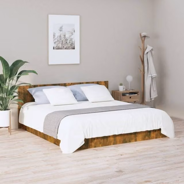 Berkfield Home Stylish Smoked Oak Bed Headboard in Brown, W: 200 cm, H: 80 cm, D: 1.5 cm – 1