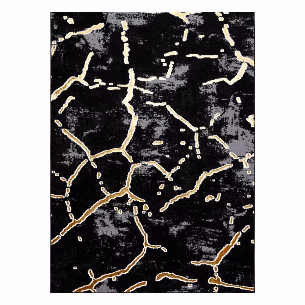 RugsX Allure Geometric Modern Rug in Black, W: 80 cm, L: 150 cm – 2