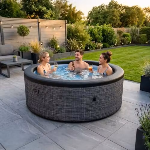 Summer Waves Wave Tahoe 4 Person Eco Foam Hot Tub in Flint Grey with Integrated Heater and WiFi App Control – 2