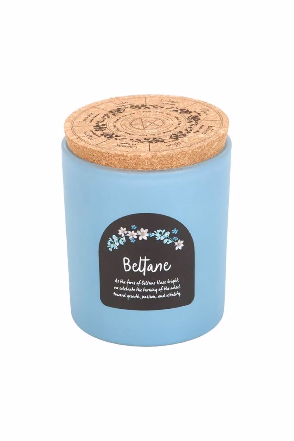 KDMD Beltane Orange Blossom Floral Candle in Blue with 35-Hour Burn Time – 2