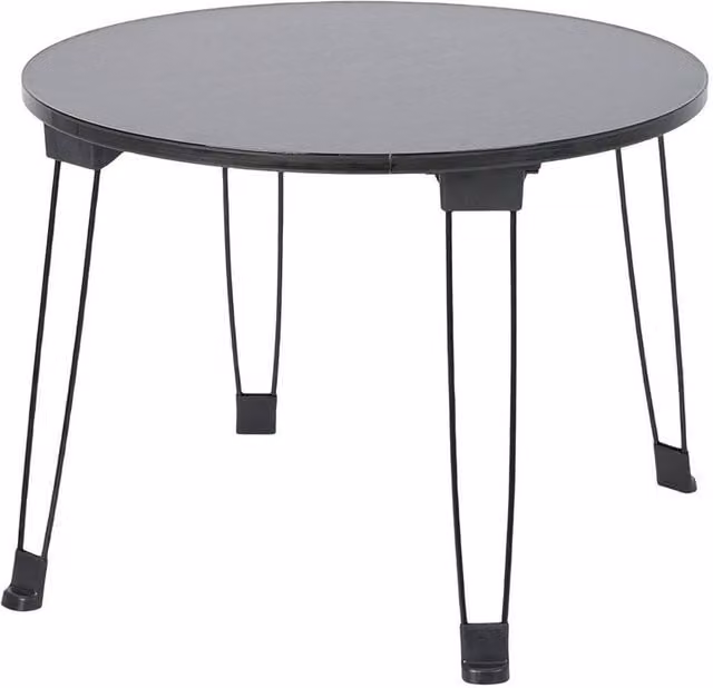 KORVIXA Dark Grey Folding Round Small Table for Bed, Sofa or Desk, Diameter: 100 cm