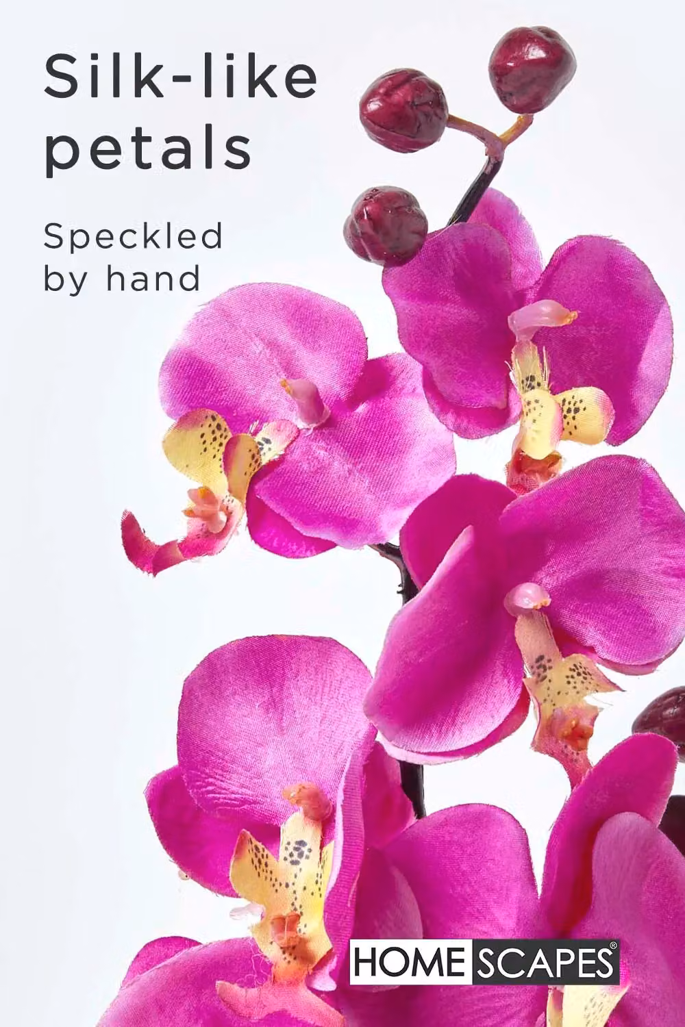Homescapes Luxury Artificial Pink Orchid in a Black Round Bowl, Height: 54 cm – 2