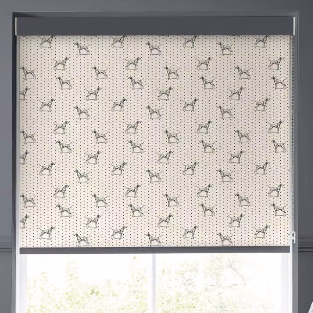 Emily Bond Fred Translucent Made to Measure Dotted Roller Blind in Black or Beige