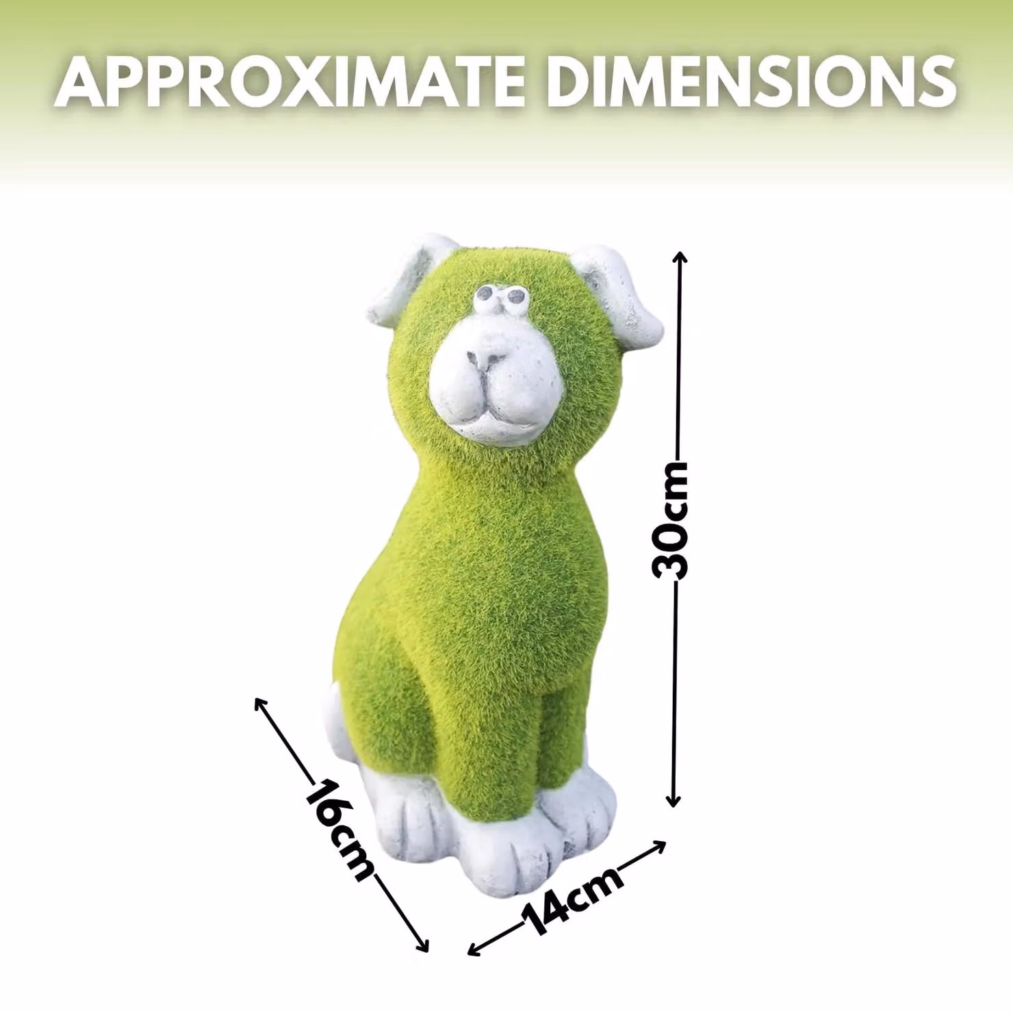 Marco Paul Green Stone and Grass Dog Garden Ornament, Height: 30 cm – 2