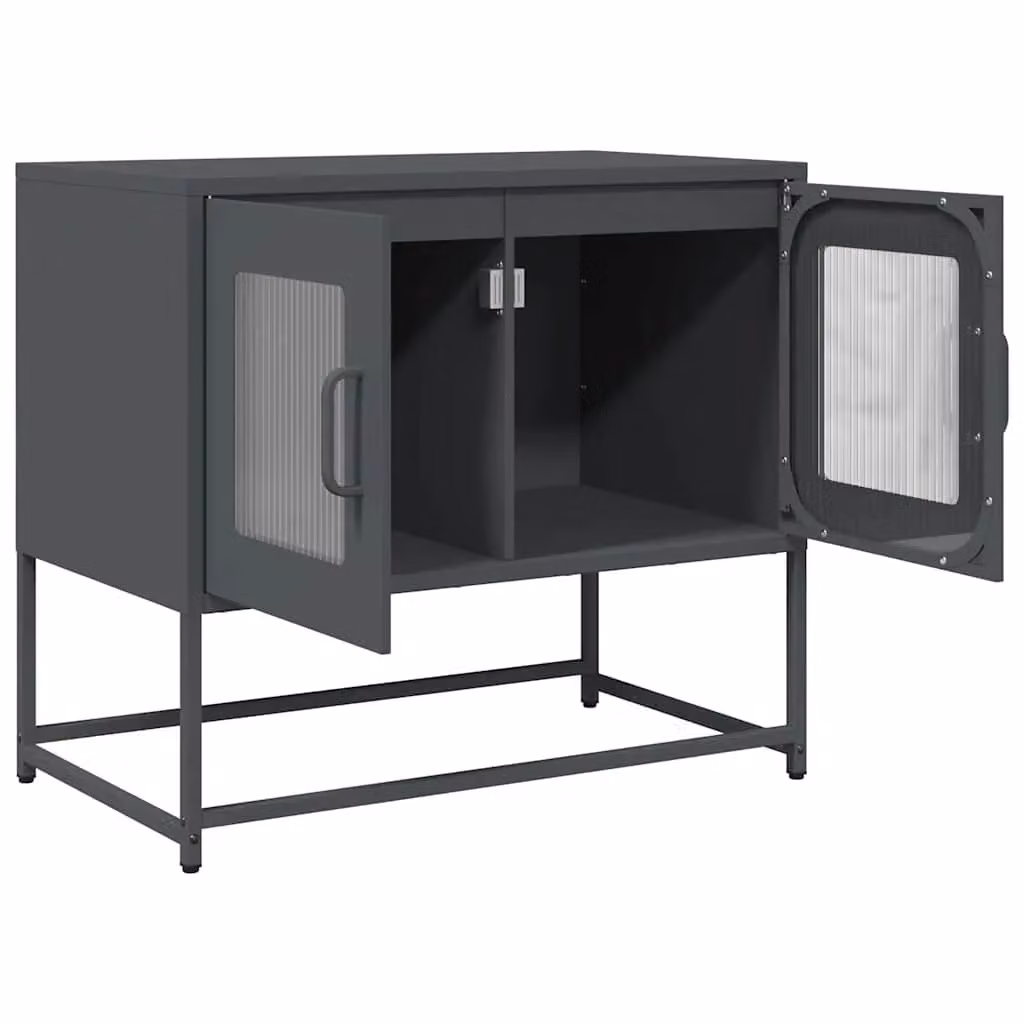 Berkfield Home Industrial TV Cabinet in Anthracite and Black, W/D/H: 68 x 39 x 60.5 cm – 3