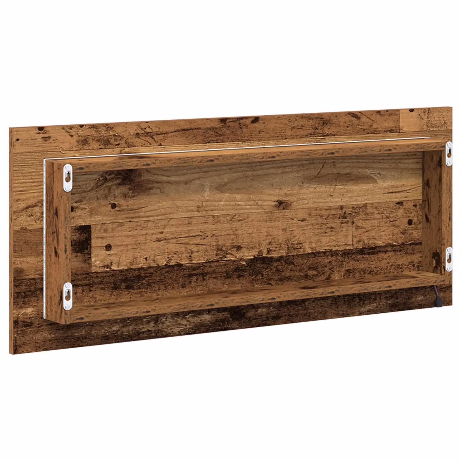 Berkfield Home Rectangular Bathroom Mirror in Brown with Rustic Old Wood and Glass, W/D/H: 90 x 8.5 x 37 cm – 3