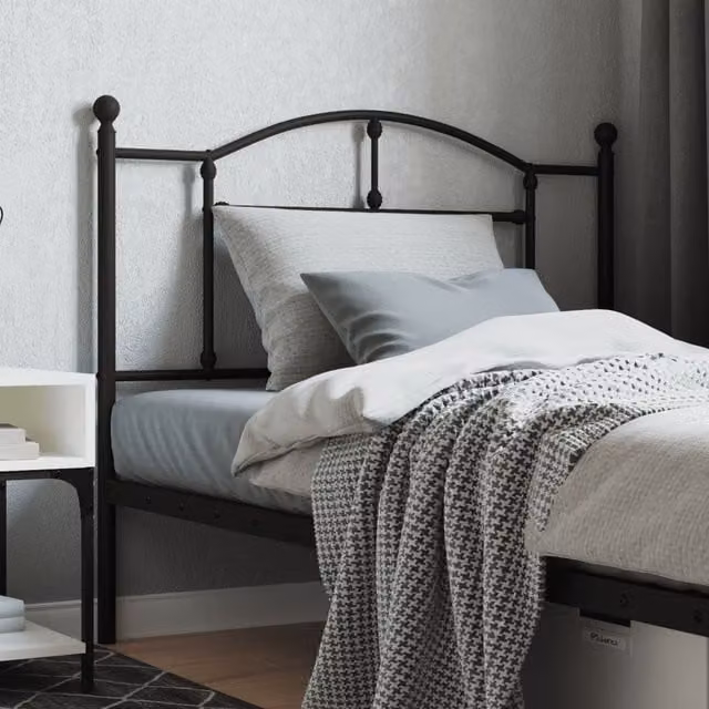 Berkfield Home Metal Headboard in Black, Width: 107 cm