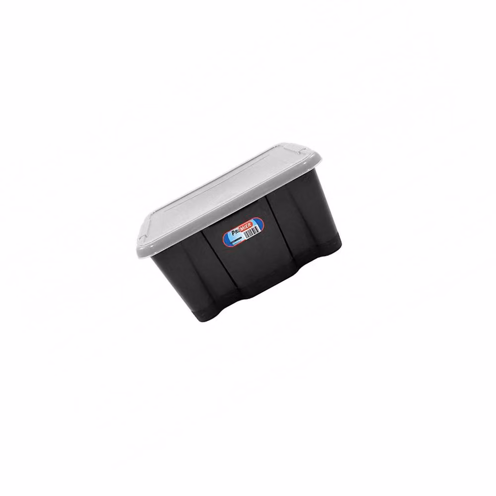 Premier Solid Plastic Storage Box with Lid in Black – 2