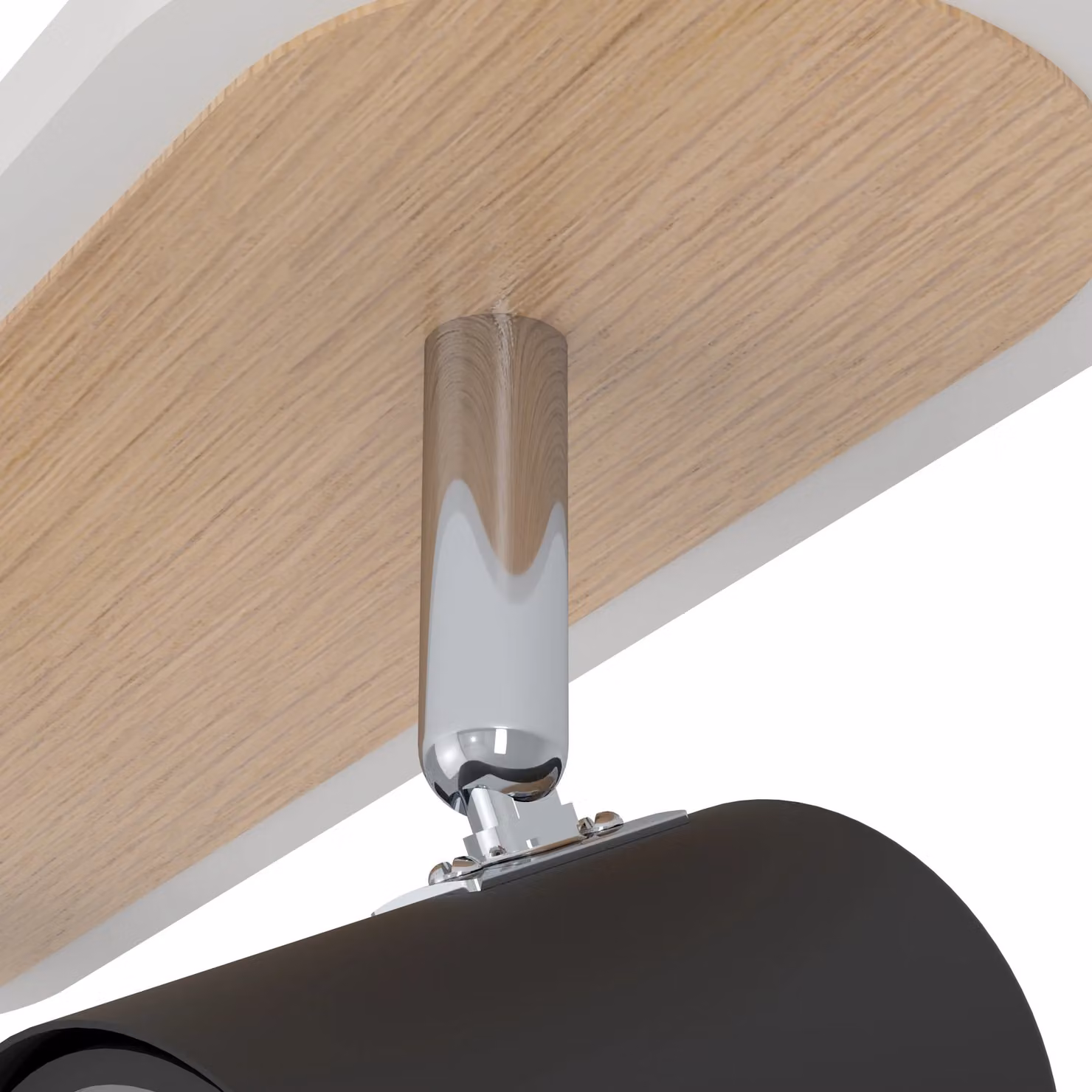 Eglo Rimbocchi Modern LED Oval Ceiling Lamp with 3 Adjustable Spotlights in Black and Wood – 2
