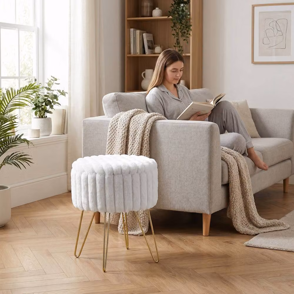GAVENO CAVAILIA Ribbed Hairpin Storage Stool in White – 2
