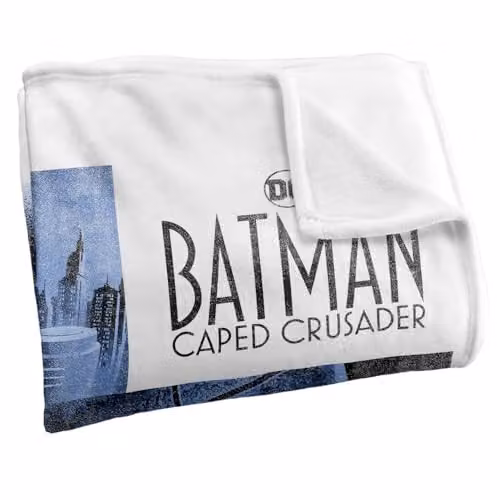 LOGOVISION Batman Caped Crusader Animated Series Gotham Square Super Soft Silky Touch Fleece Throw Blanket, Multicolour, W: 152.0 cm, D: 127.0 cm – 2