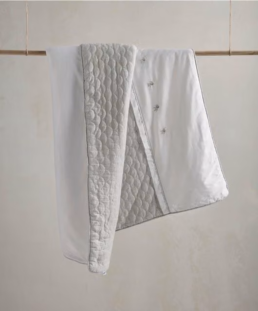 Mamas & Papas Welcome to the World Elephant Baby Quilt, 2.5 Tog, Grey and White Cotton and Bamboo