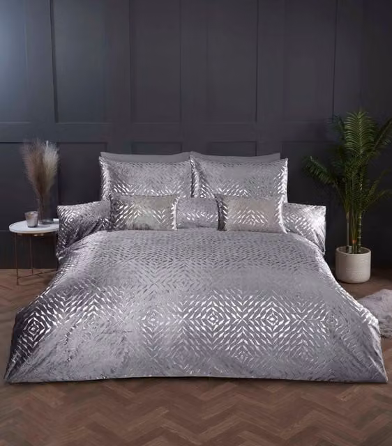 Rapport Home Bellagio Polyester Boudoir Cushion Cover in Silver, W: 50 cm, H: 30 cm