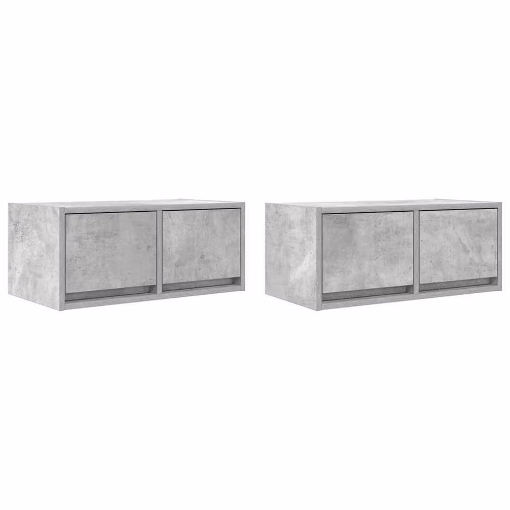 Berkfield Home 2-Piece TV Cabinet Set in Concrete Grey, W: 60 cm, D: 31 cm, H: 25.5 cm, Engineered Wood – 2