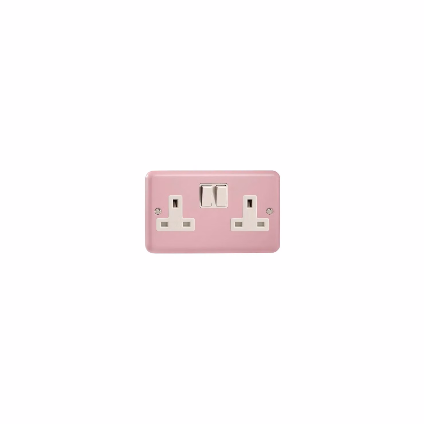 Varilight 2-Gang 13 Amp Switched Socket in Classic Lily Rose Pink – 2