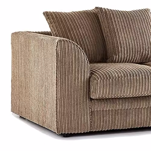 Furnishings For Less UK Luxor Jumbo Cord Fabric 3-4 Seater Left Hand Facing Corner Sofa in Coffee – 2