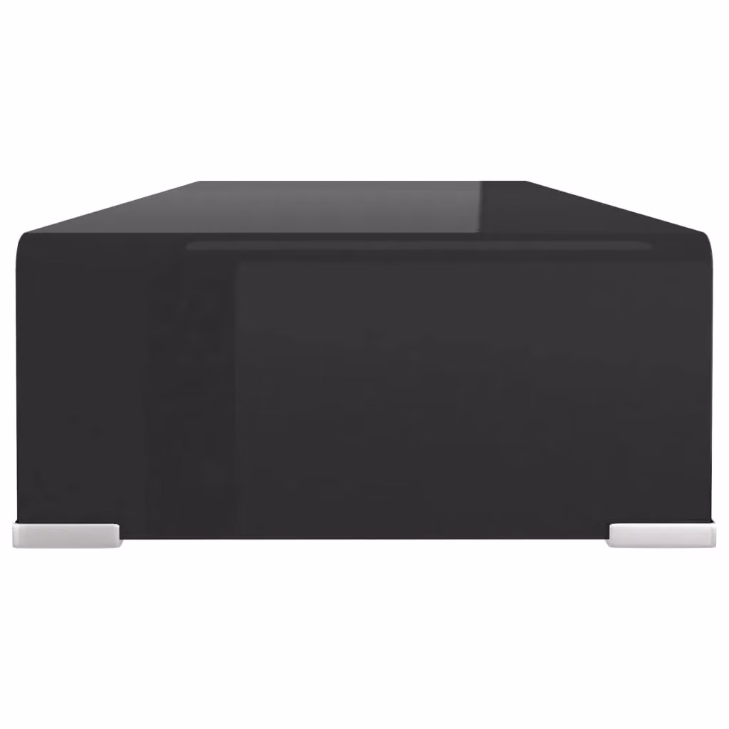 Berkfield Home Black Glass TV Stand and Monitor Riser, W/D/H: 70 x 30 x 13 cm – 3