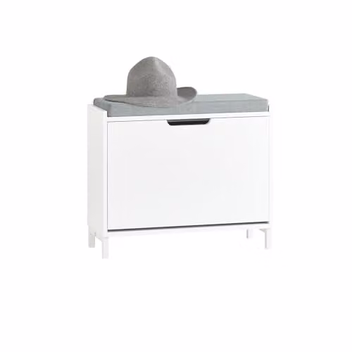 SoBuy Modern Shoe Storage Bench with Seat Cushion and Flip Drawer for Hallway or Living Room, W: 60 cm, D: 15 cm, H: 52 cm – 1