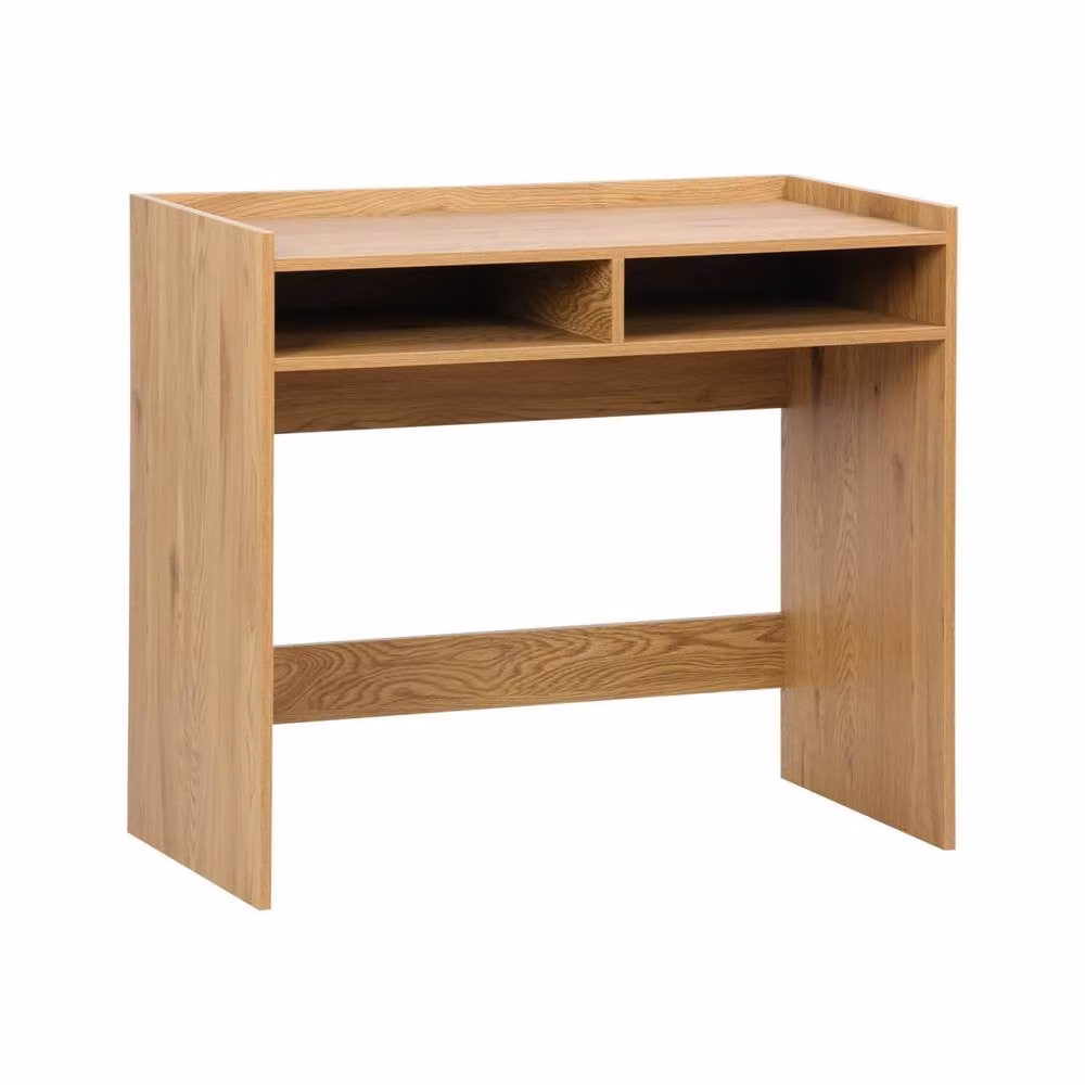sweeek Minimalist Wooden Writing Desk with 2 Storage Compartments in Brown, W/D/H: 90 x 45 x 78 cm – 2