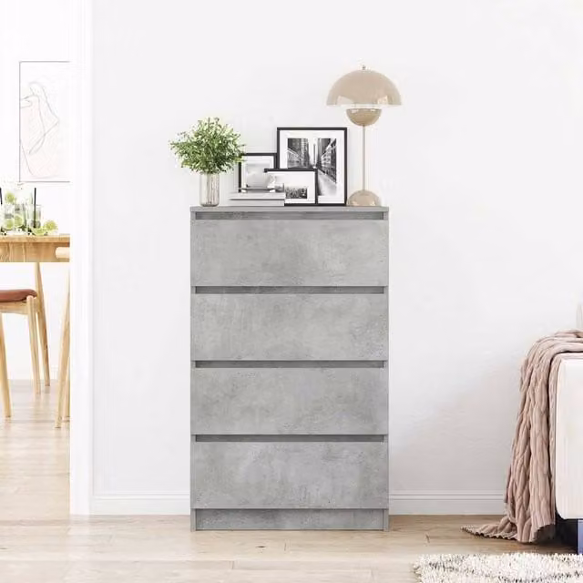 Berkfield Home Sideboard in Concrete Grey, W/D/H: 60 x 35 x 98.5 cm – 1