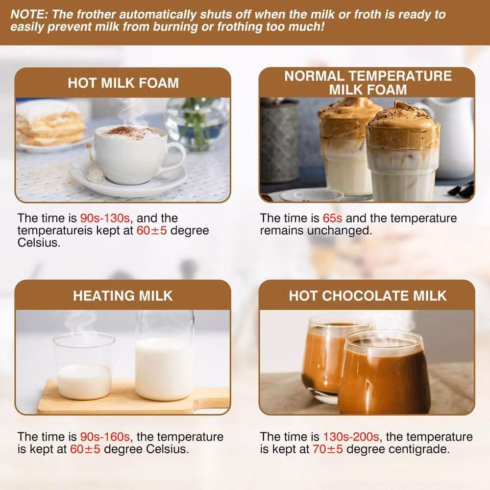 NESTLUNE 4 in 1 Electric Hot Chocolate Maker and Coffee Milk Steamer in Black – 3