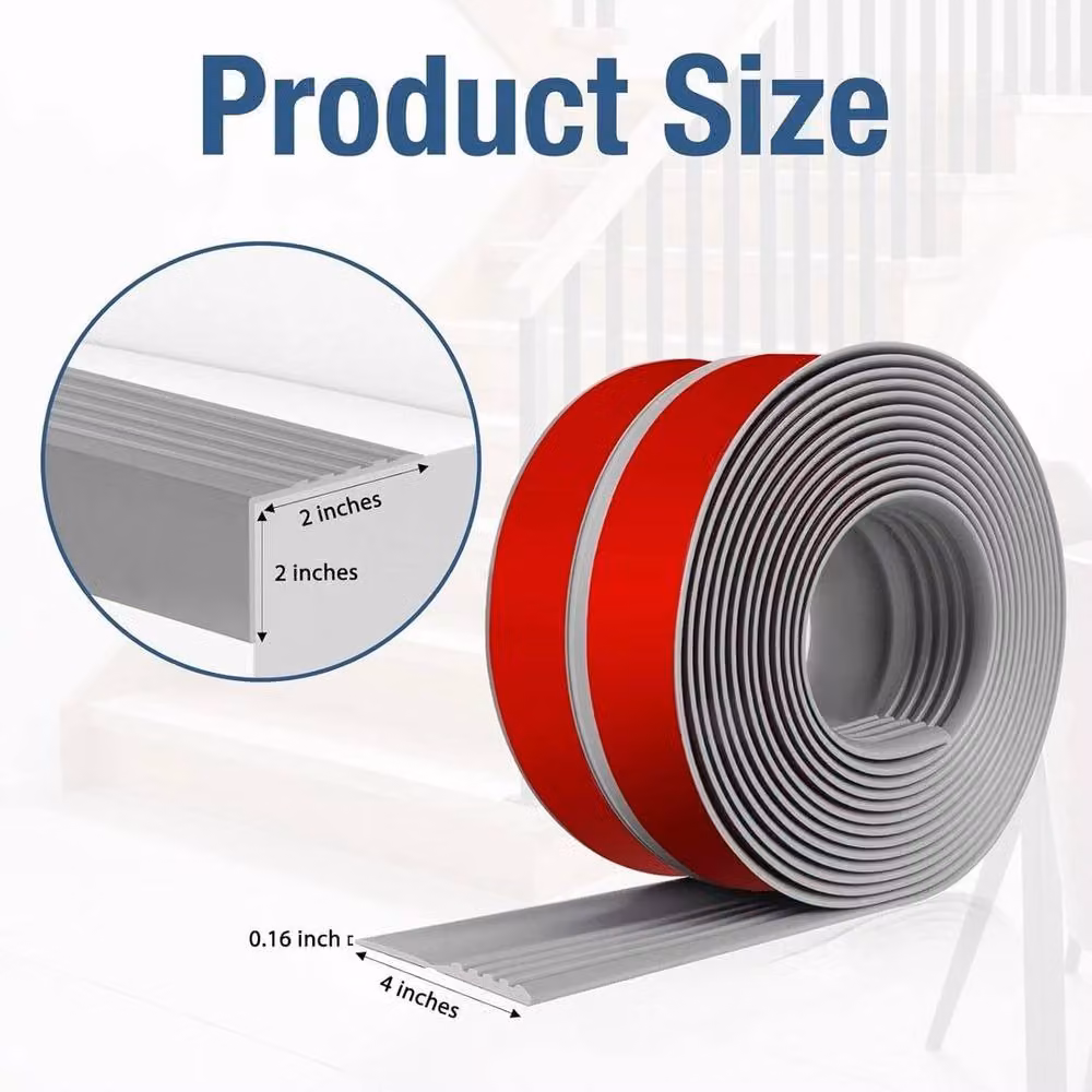 PAWNORA Grey Anti Slip PVC Stair Nosing Step Edge Trim – 2