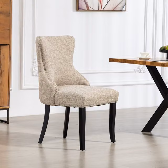 Artemis Home Rodello Fabric Dining Chairs, Set of 2, Beige and Brown