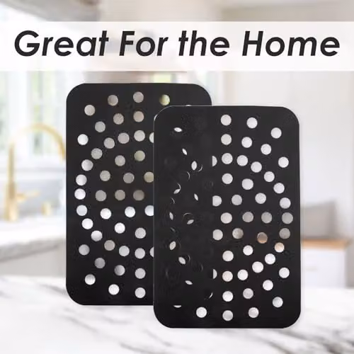 VFM e-Store Reusable Non Stick PTFE Air Fryer Liners, 2 Pack, Black, W: 20 cm x D: 13 cm – 5
