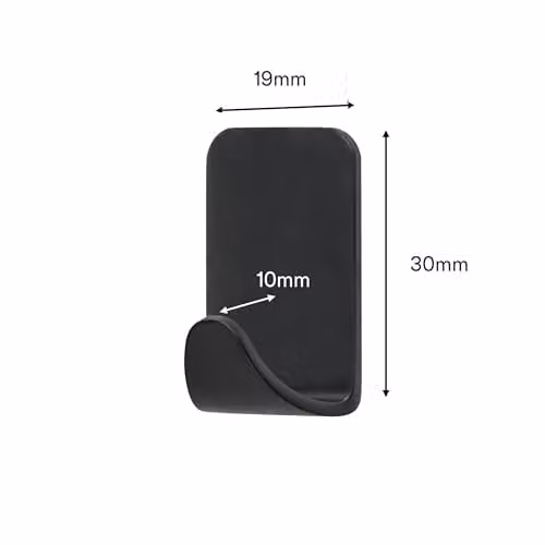 3M Command Small Metallic Wall Hooks in Matt Black, Pack of 4 with 5 Adhesive Strips – 3