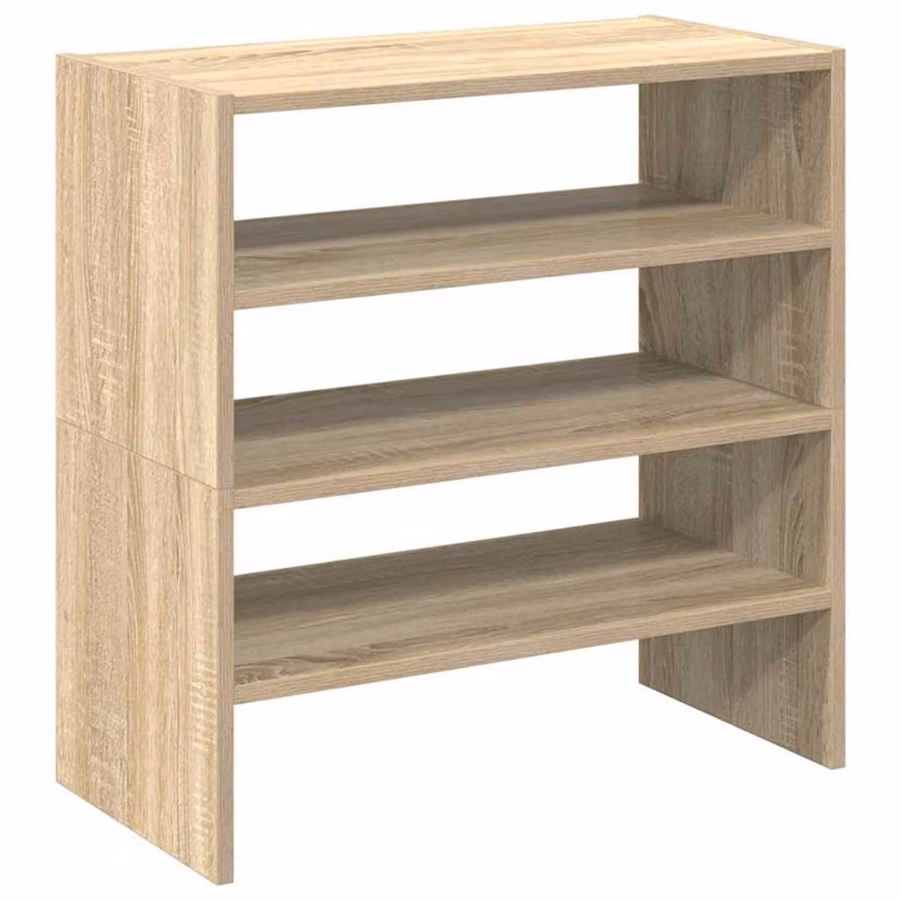 Berkfield Home Stackable Shoe Racks, 2 Piece Set, Sonoma Oak, Light Brown, W: 60 cm, D: 30 cm, H: 30.5 cm – 2