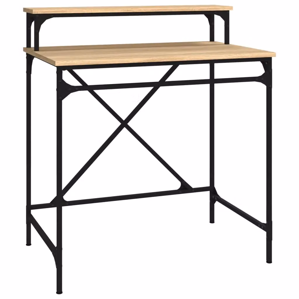 Berkfield Sonoma Oak Computer Desk in Brown, W/D/H: 80 x 50 x 90 cm – 2