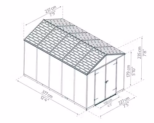 Canopia by Palram Rubicon Gable Shed, Dark Grey – 3
