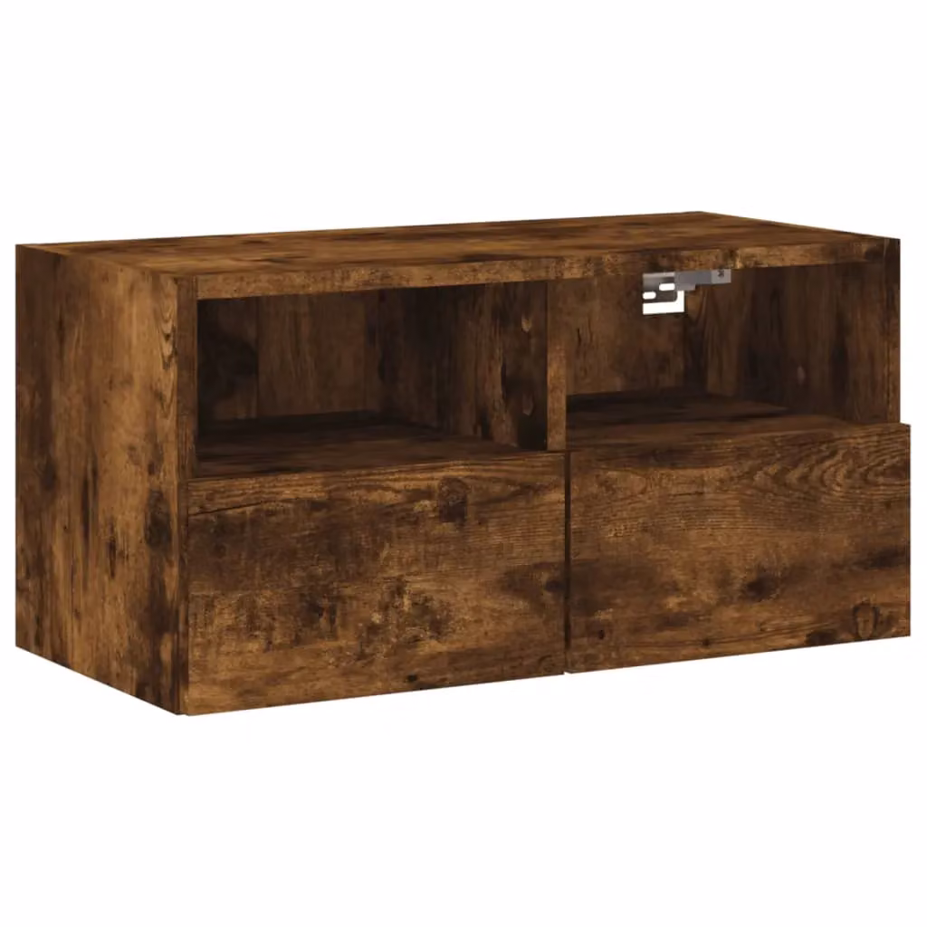 Berkfield Home Smoked Oak TV Wall Cabinet in Brown, W/D/H: 60 x 30 x 30 cm – 2