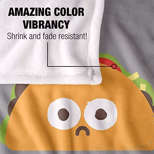 BCREATIVE - DAVID OLENICK Taco Eclipse Of The Heart Silky Touch Super Soft Fleece Throw Blanket, White, W/D/H: 152 x 127 cm – 2