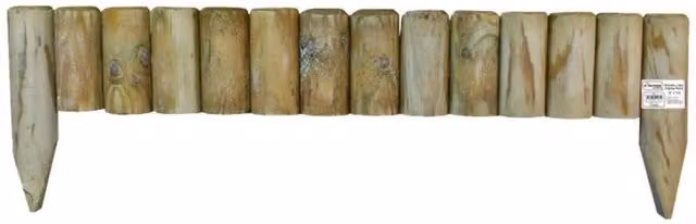 Samuel Alexander Rustic Log Fixed Lawn Edging Border in Brown Wood