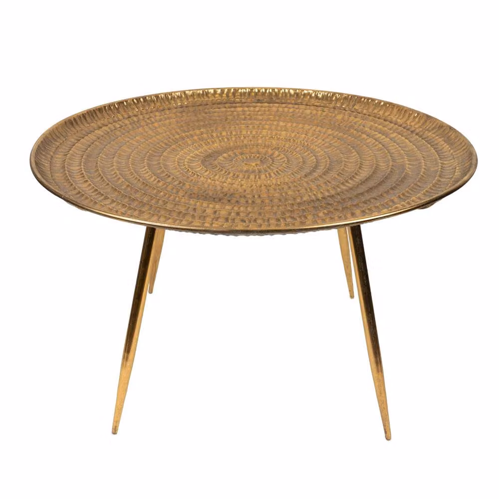 Madison & Mayfair Round Metal Coffee Table in Gold, Diameter: 70.5 cm, Height: 44 cm – 2