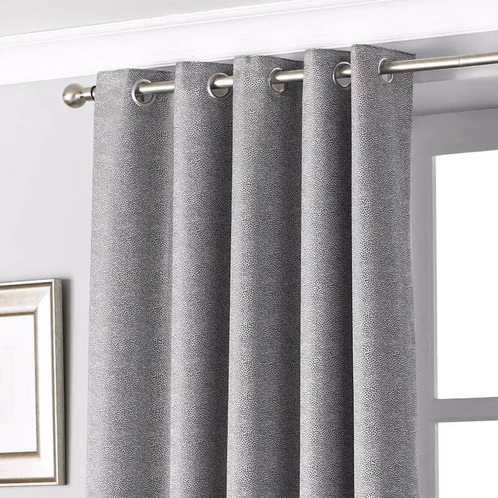 Paoletti Pendleton Dotted Eyelet Curtains in Grey and Silver, Width: 229 cm, Height: 229 cm – 2